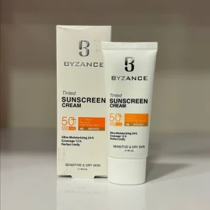 کرم ضد آفتاب +SPF50 بیزانس مناسب پوست خشک و حساس 40 میلی لیتر